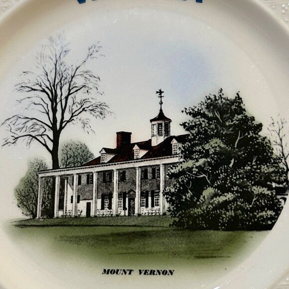 Mount Vernon Virginia Hand Colored Ceramic Collectible Souvenir Plate 10 inches - Picture 7 of 8